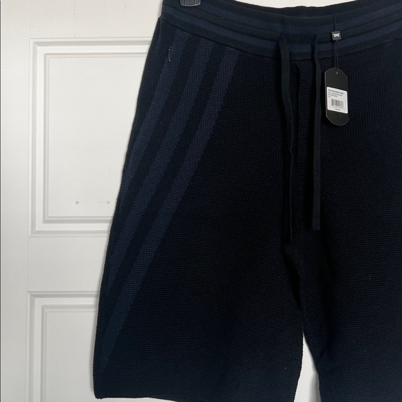 Cotton & Cashmere Asymmetrical Stripe Knit Shorts with Logo - Picture 9 of 9